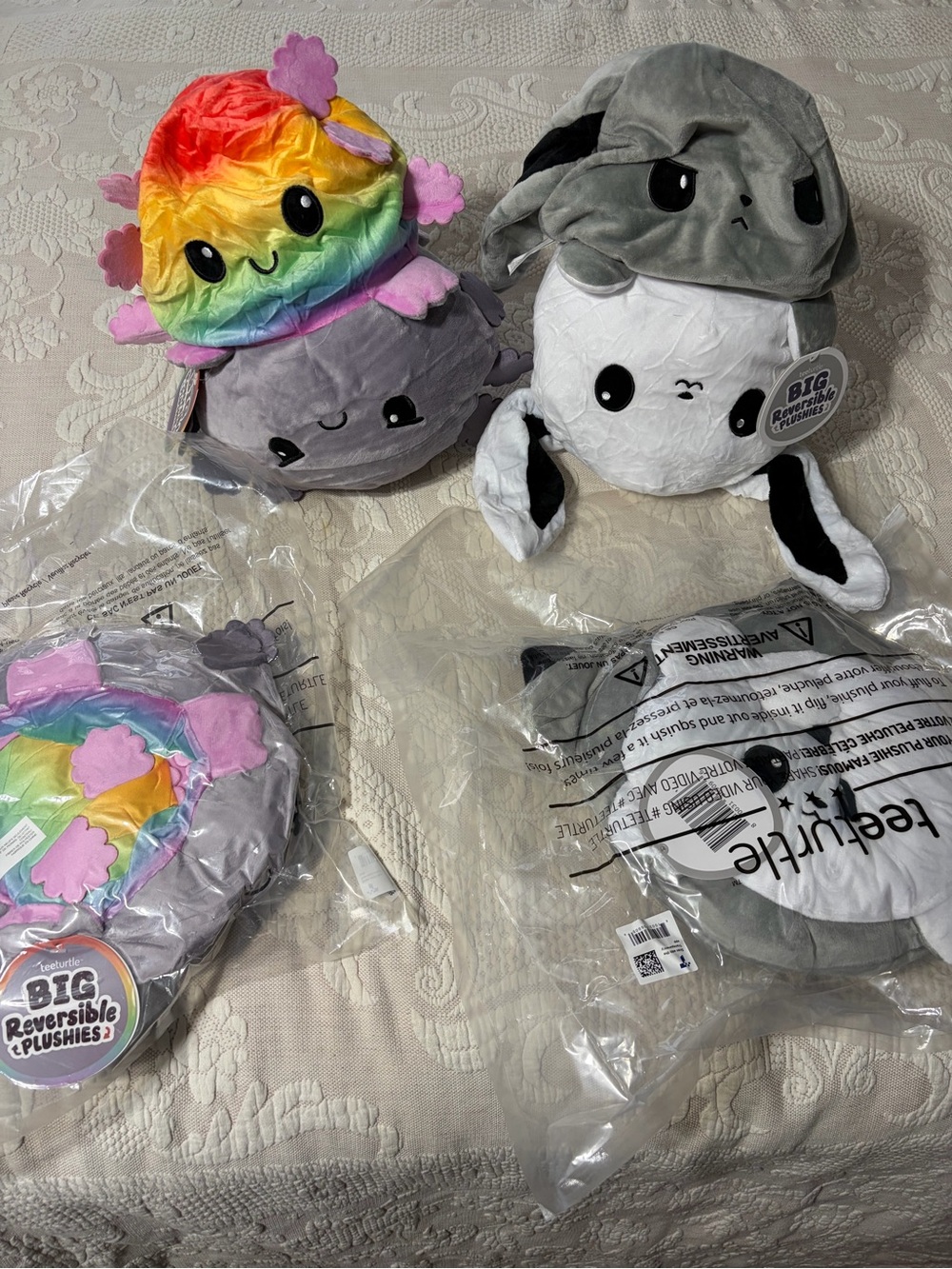 NWT pair of  TeeTurtle Reversible Plushies see description gifts emotional regul